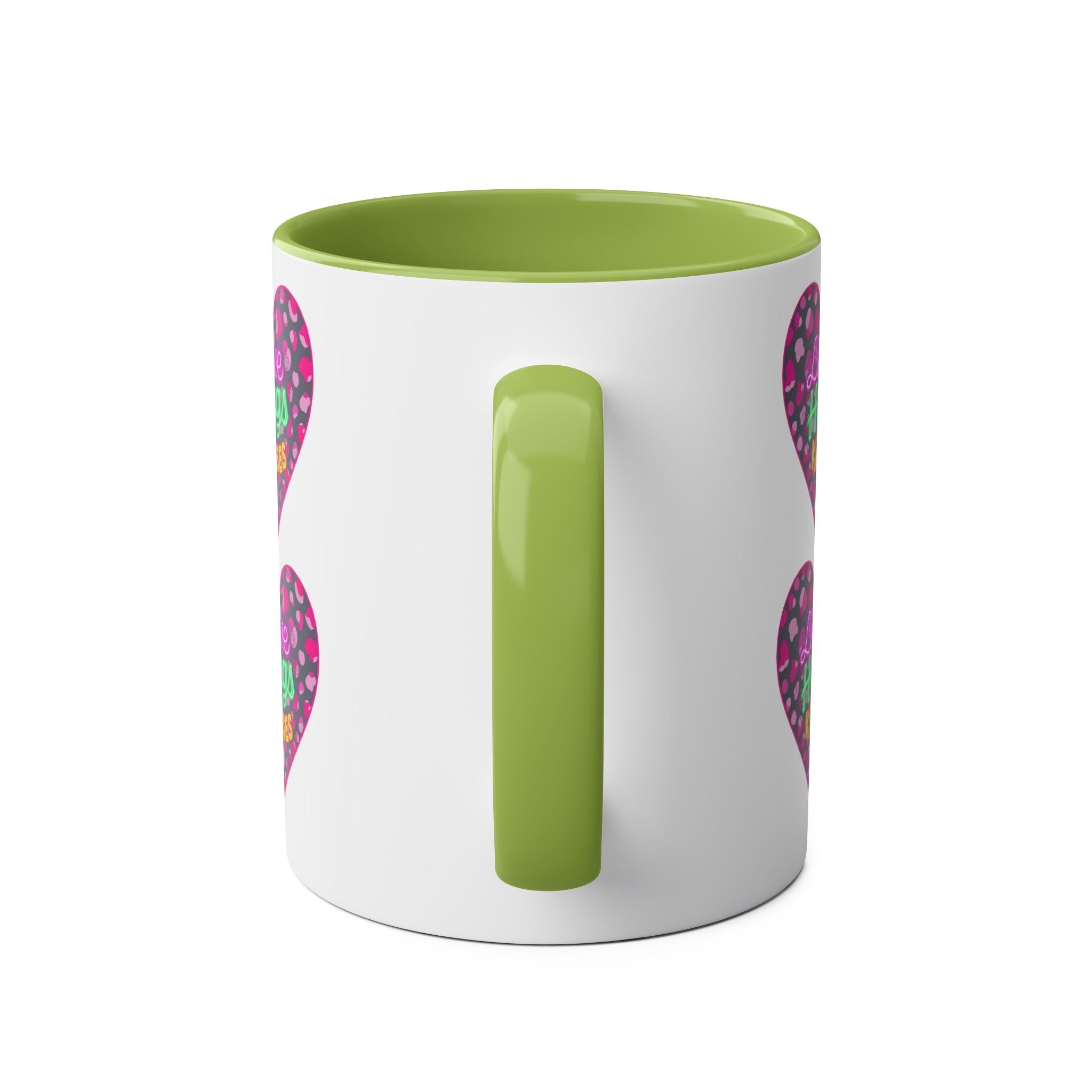 Colorful Love Mug: Perfect for Valentine's Day, Cute Gift, Coffee Break, Home Decor, Heart Design, Love Hugs Kisses