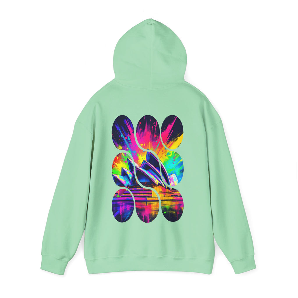 Colorful City View Abstract Hoodie with Eye-Catching Design, Perfect for Casual Wear, Art Lovers, Gift for Friends, Cozy Layering
