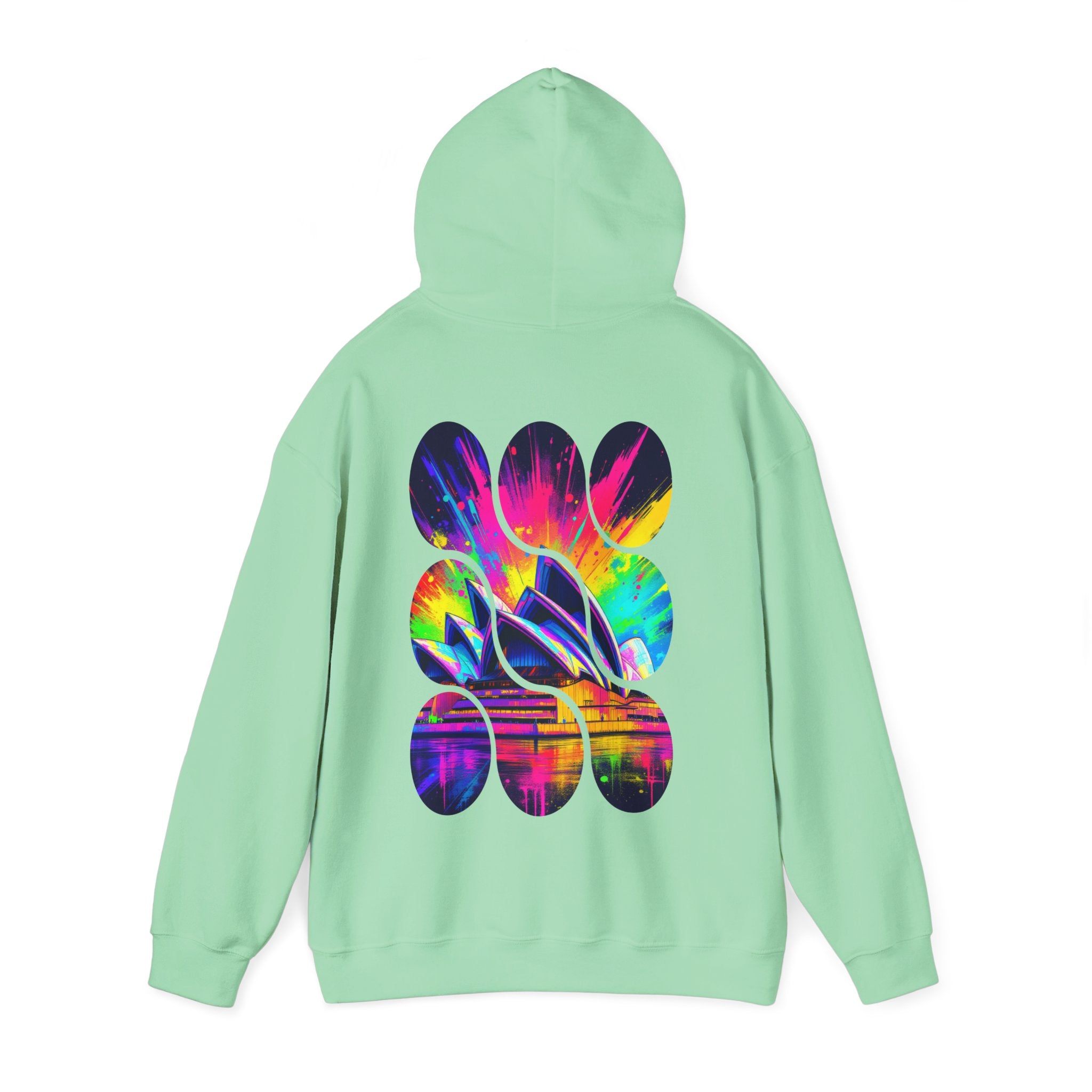 Colorful City View Abstract Hoodie with Eye-Catching Design, Perfect for Casual Wear, Art Lovers, Gift for Friends, Cozy Layering