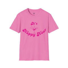 Happy Hour Unisex T-Shirt, Fun Cocktail Shirt, Gift for Party Lovers, Birthday Celebration Tee, Summer Party Outfit