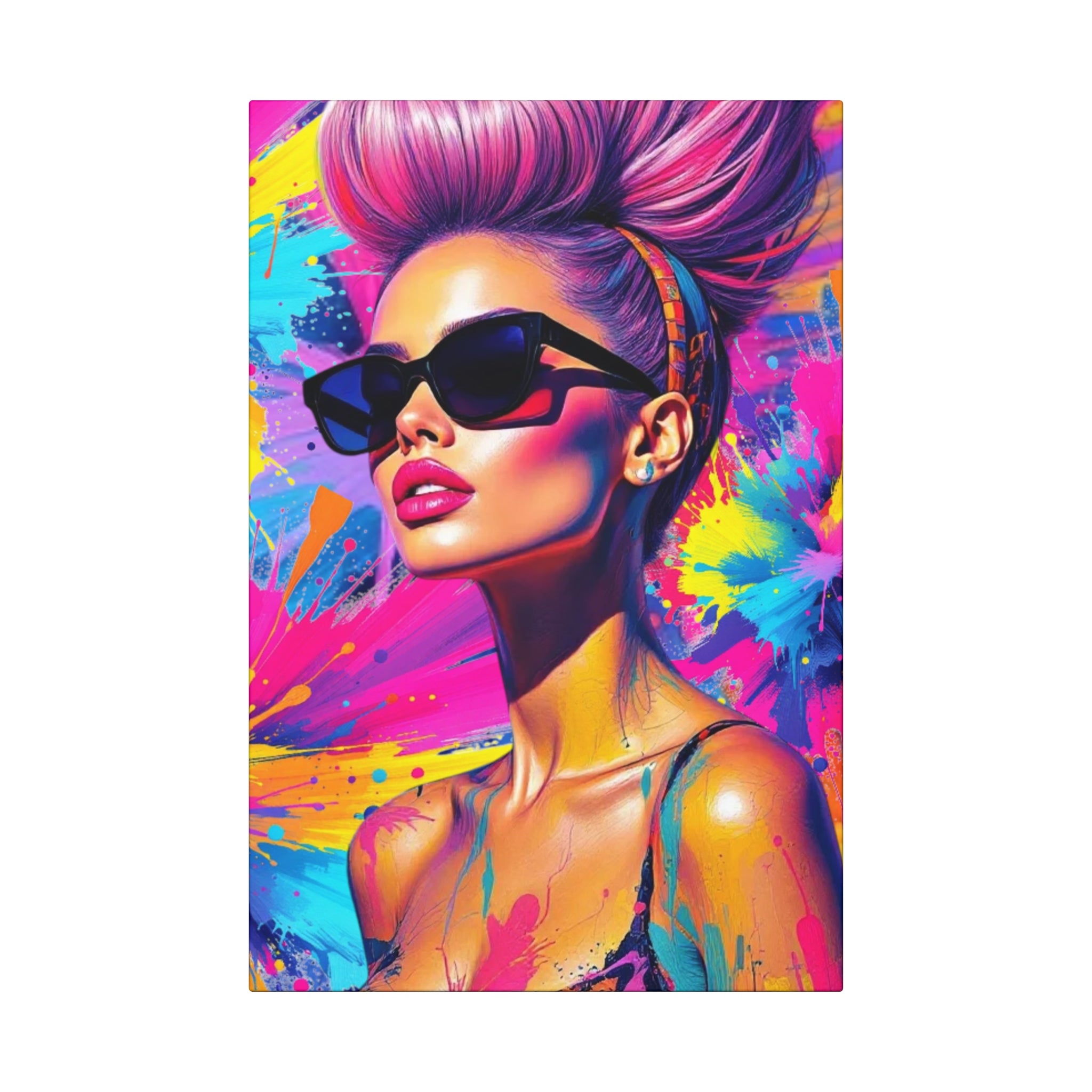 Vibrant Canvas Art Wrap - Colorful Pop Art Wall Decor