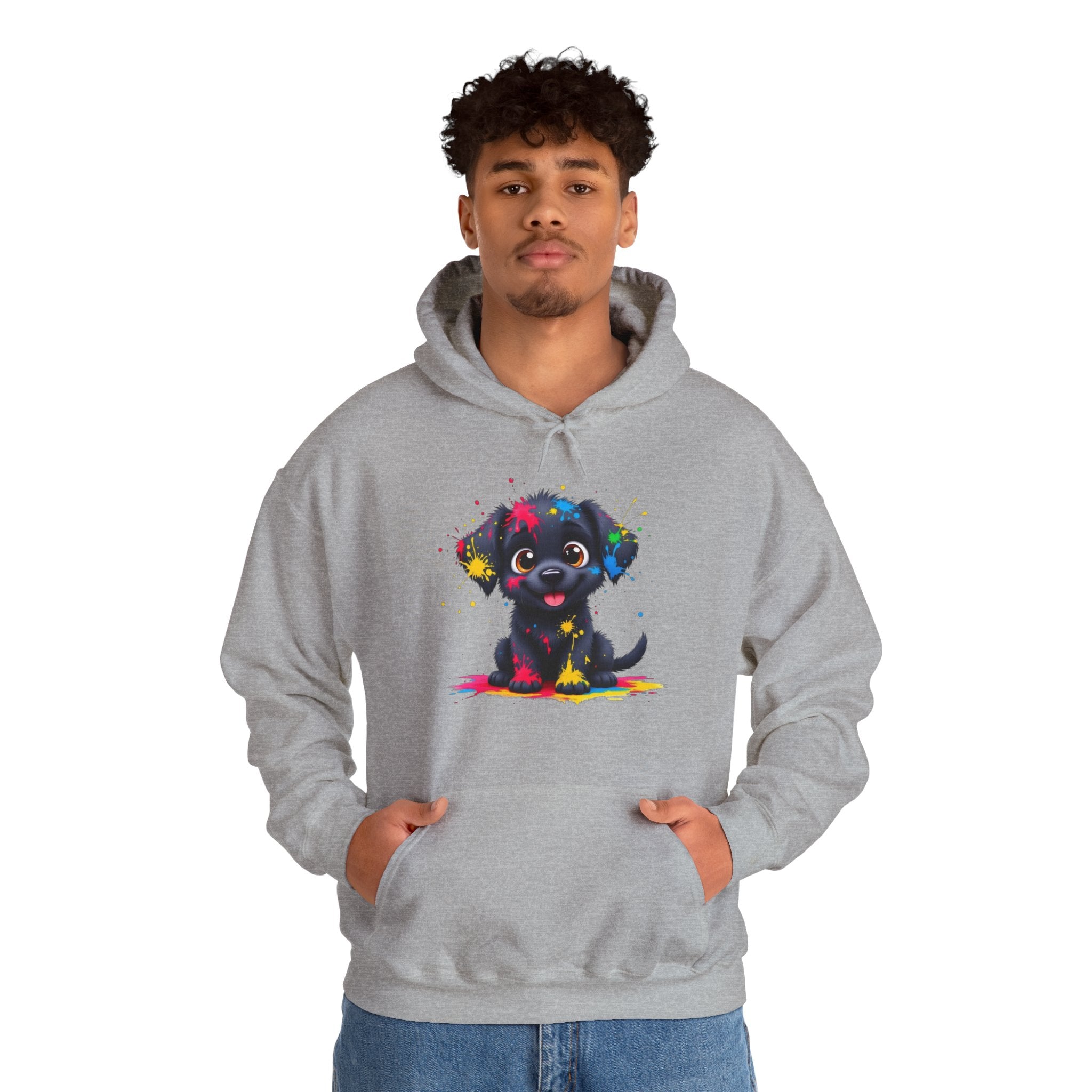 Colorful Puppy Sweatshirt - Cozy Pet Lover Hoodie, Gift for Dog Owners, Birthday Present, Dog-Themed Apparel, Animal Lover Fashion