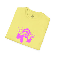 Rockin' Monkey Unisex Softstyle T-Shirt | Fun Graphic Tee | Great Gift for Music Lovers | Perfect for Parties & Casual Wear