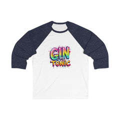 Colorful Gin Tonic Baseball Tee, Fun Unisex Shirt, Casual Drinking Tee, Gift for Parties, Vibrant Weekend Wear