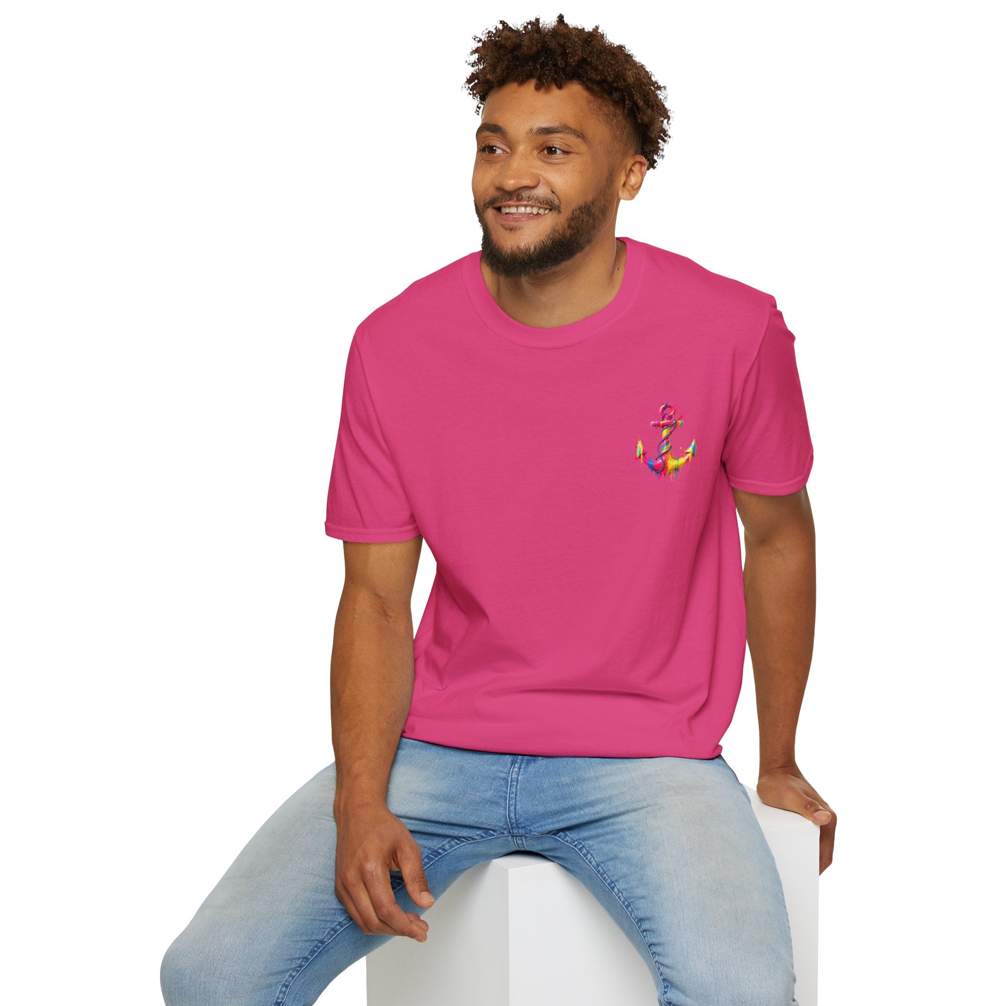 Colorful Anchor Design Unisex T-Shirt, Casual Tee, Nautical Gift, Beachwear, Summer Fashion, Gift for Sailors