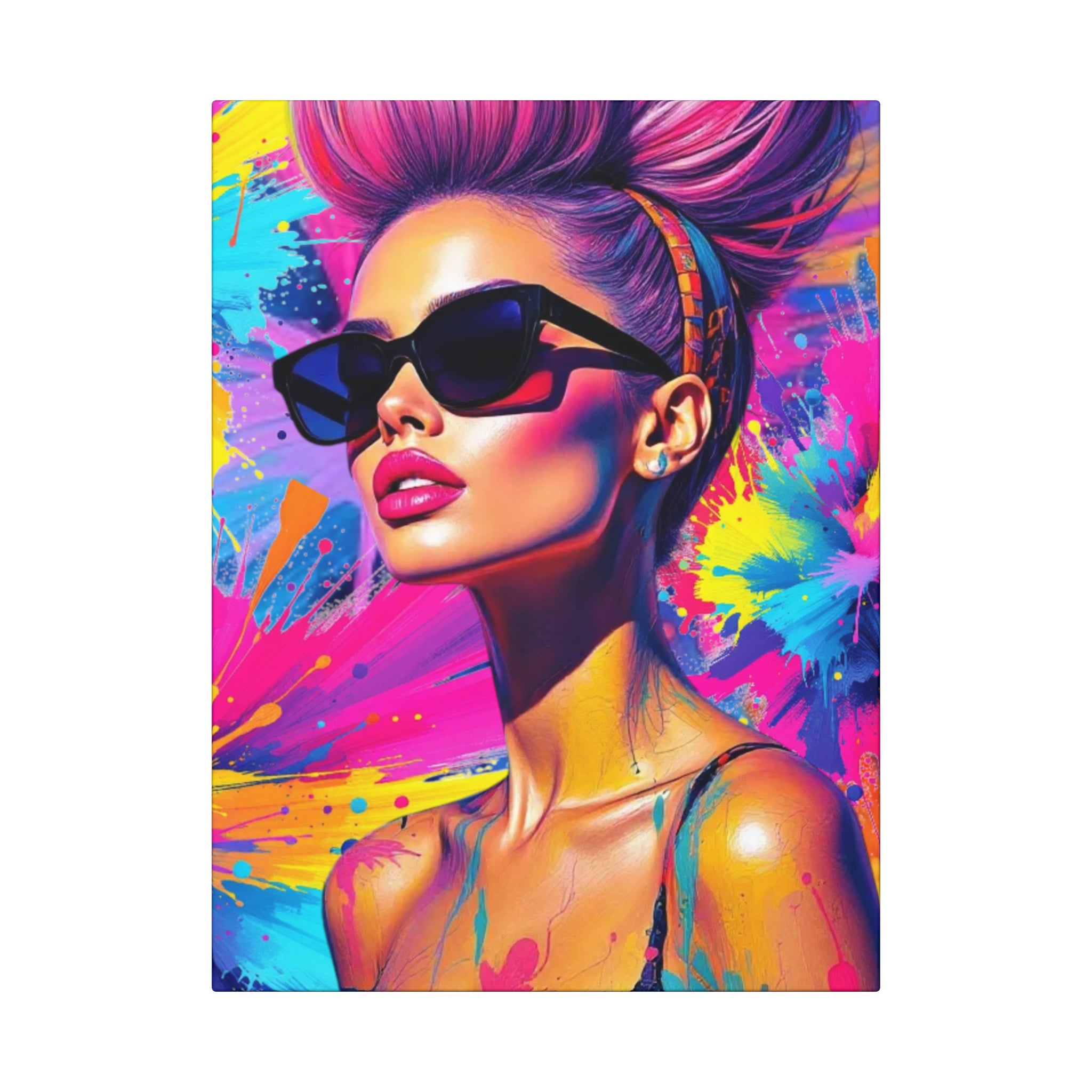 Vibrant Canvas Art Wrap - Colorful Pop Art Wall Decor
