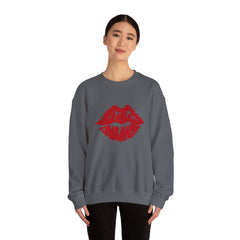 Romantic Lip Print Crewneck Sweatshirt | Perfect Gift for Her | Cozy Casual Wear, Valentine's Day, Birthday, Self-Care