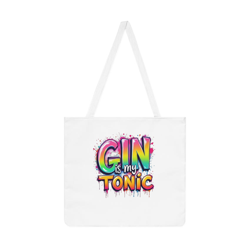 Colorful 'Gin is My Tonic' Shoulder Tote Bag – Perfect for Parties & Events