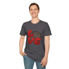 Leopard Love Graphic T-Shirt, Cute Valentine's Day Shirt, Casual Love Tee, Unisex Softstyle Top, Trendy Gift for Her
