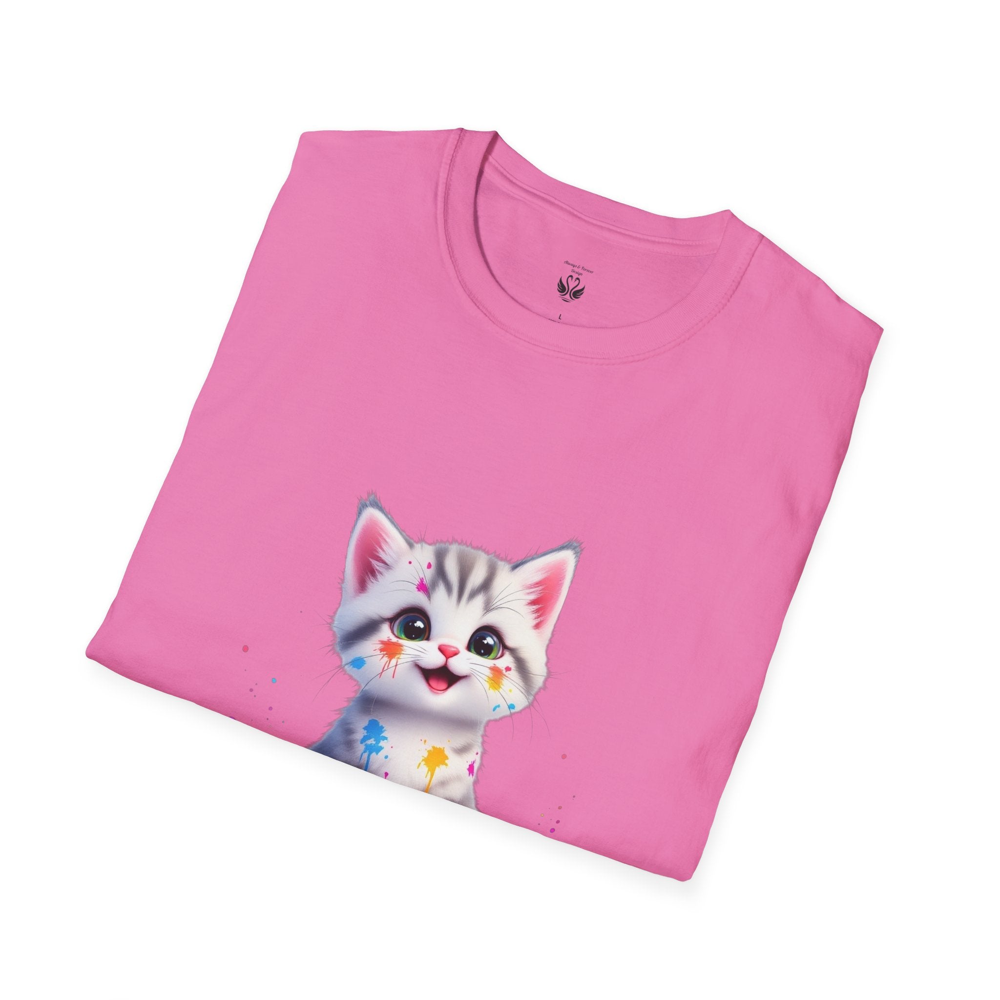 Cute Kitten Unisex Softstyle T-Shirt | Adorable Cat Tee for Animal Lovers, Gift for Birthdays, Pet Lovers, Fun Fashion, Everyday Wear