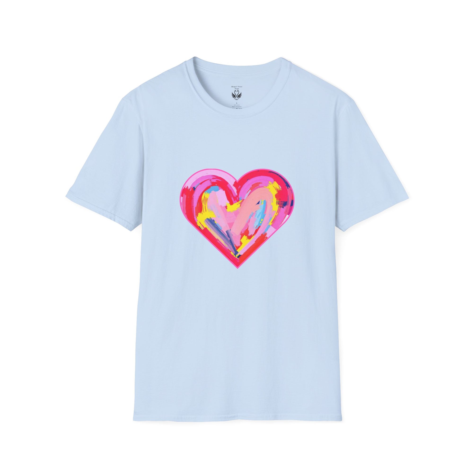 Heart Beat Unisex T-Shirt, Colorful Love Tee, Casual Graphic Tee, Gift for Friends, Valentine's Day Shirt