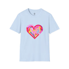 Heart Beat Unisex T-Shirt, Colorful Love Tee, Casual Graphic Tee, Gift for Friends, Valentine's Day Shirt