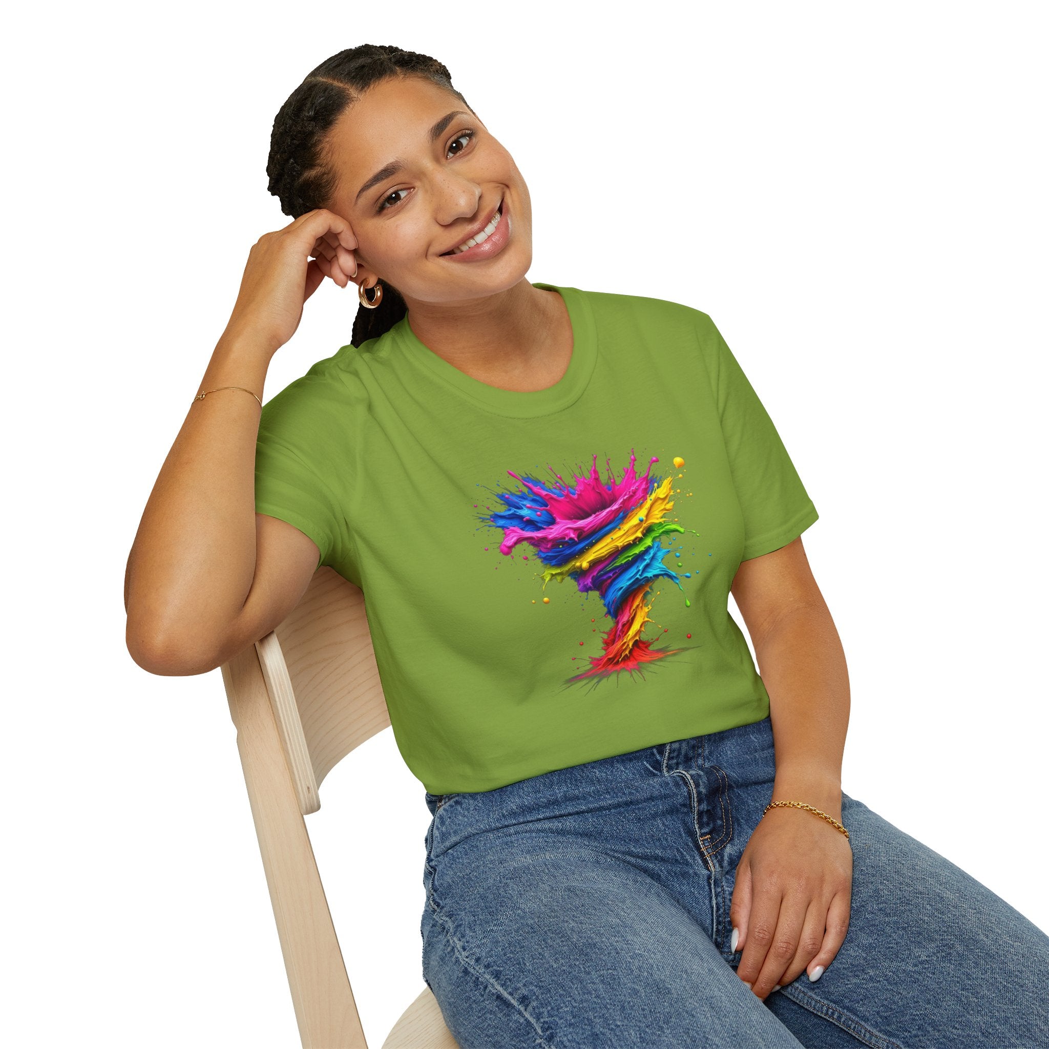 Vibrant Splash Art Tee, Colorful Unisex T-Shirt, Fun Graphic Tee, Summer Festival Top, Gift for Art Lovers, Casual Everyday Wear