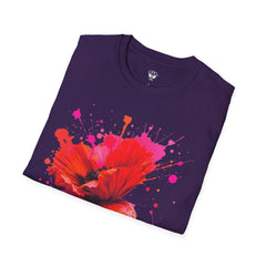 Vibrant Poppy Unisex T-Shirt, Colorful Art Tee, Summer Fashion, Gift for Nature Lovers, Casual Wear, Statement Piece