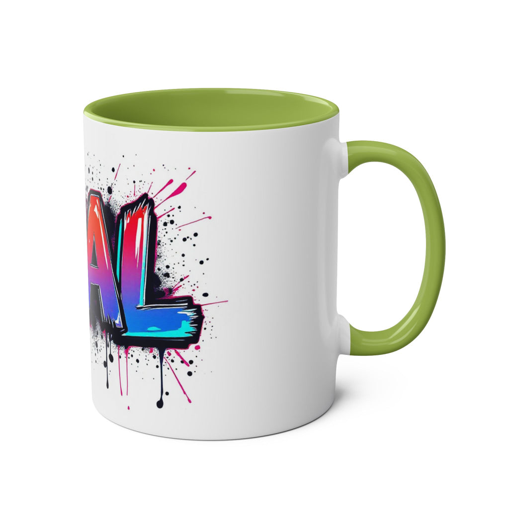 Glamorous Two-Tone Coffee Mug - 'DEAL' Design, 11oz - Perfect for Coffee Lovers and Gift Giving!