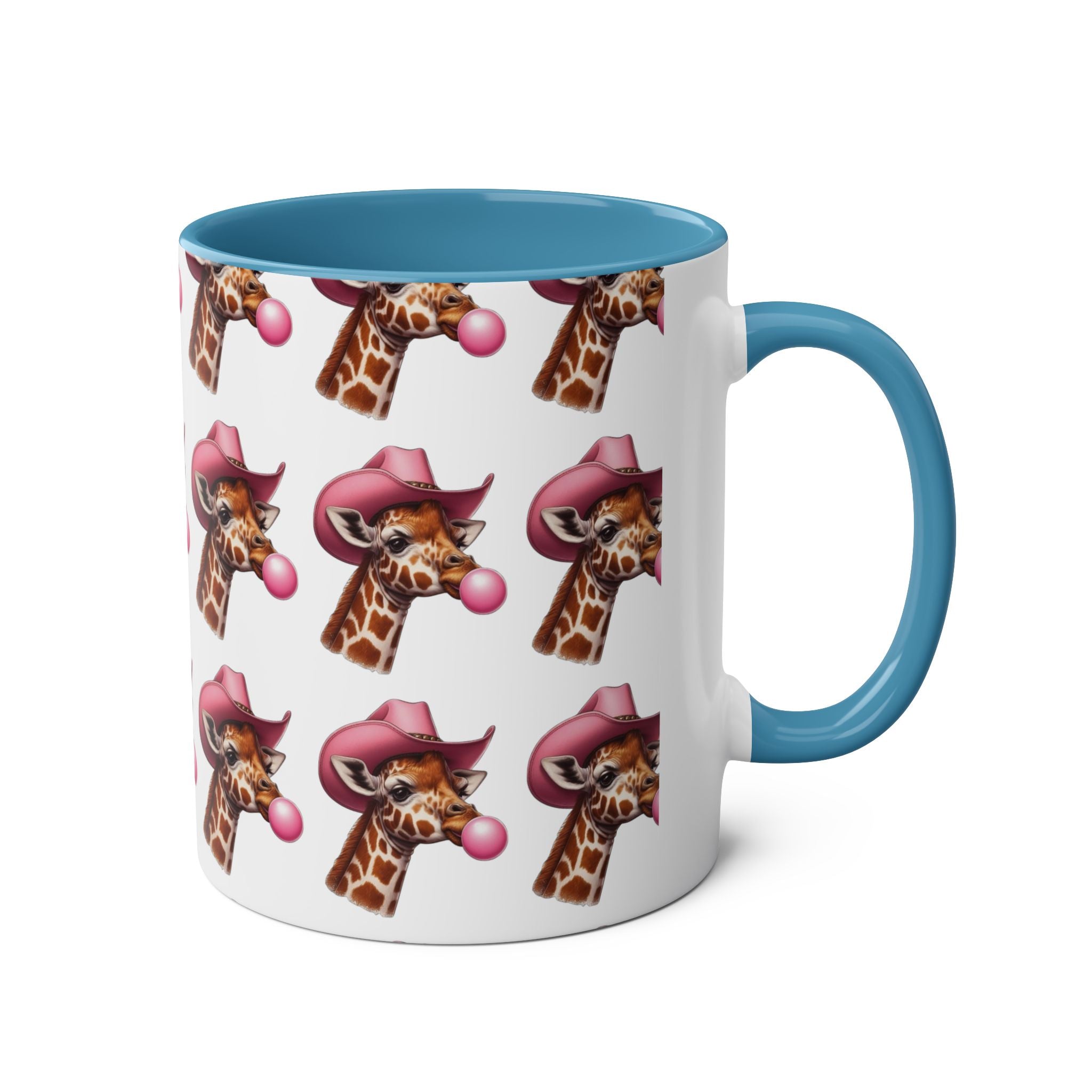 Fun Giraffe Coffee Mug, Whimsical Cup, Red Two-Tone Mug, Cute Gifts, Animal Lover Drinkware, Perfect for Birthdays, Unique Kitchen Decor