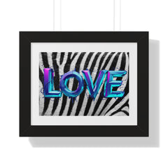 Zebra Print Love Poster - Vibrant Framed Wall Art for Home Decor