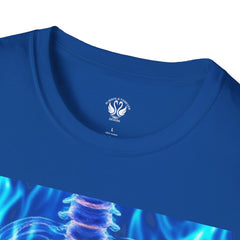 Iridescent Skeleton Tee - Unisex Softstyle T-Shirt, Graphic Tee, Trendy Wear, Halloween Costume, Edgy Fashion, Unique Gift