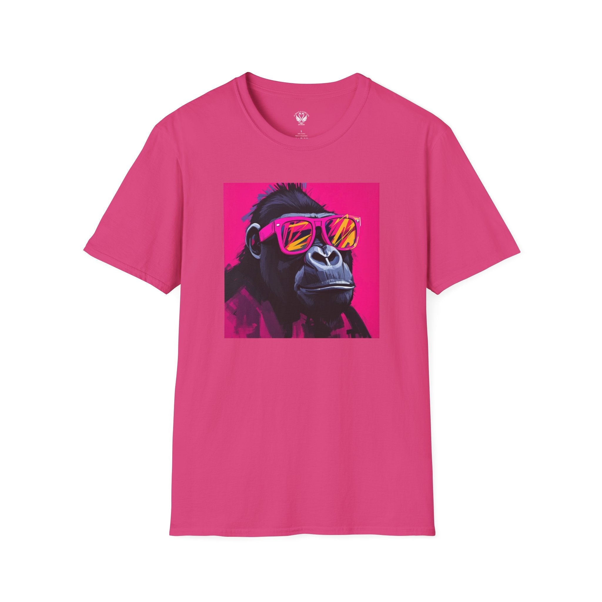 Retro Gorilla Graphic T-Shirt, Fun Animal Tee, Unisex Casual Wear, Birthday Gift, Summer Styles, Festival Fashion