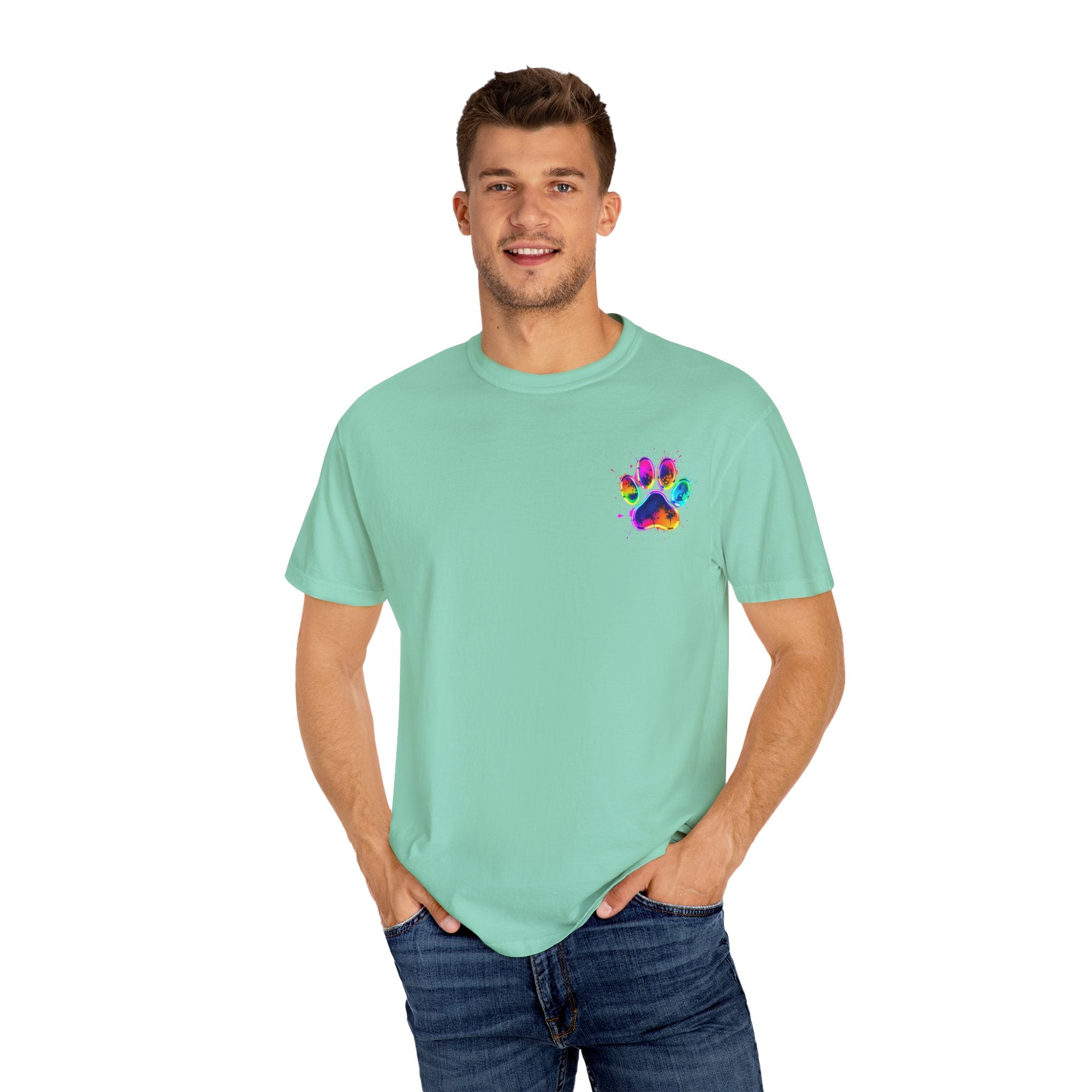Paw print Graphic T-Shirt, Unisex Vintage Tee, Perfect for Festivals, Beach Days, and Casual Wear, Gift for Sun Lovers