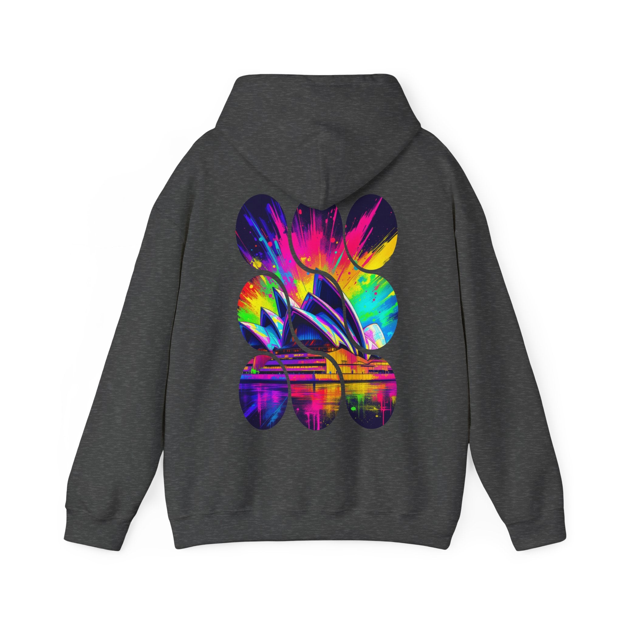 Colorful City View Abstract Hoodie with Eye-Catching Design, Perfect for Casual Wear, Art Lovers, Gift for Friends, Cozy Layering
