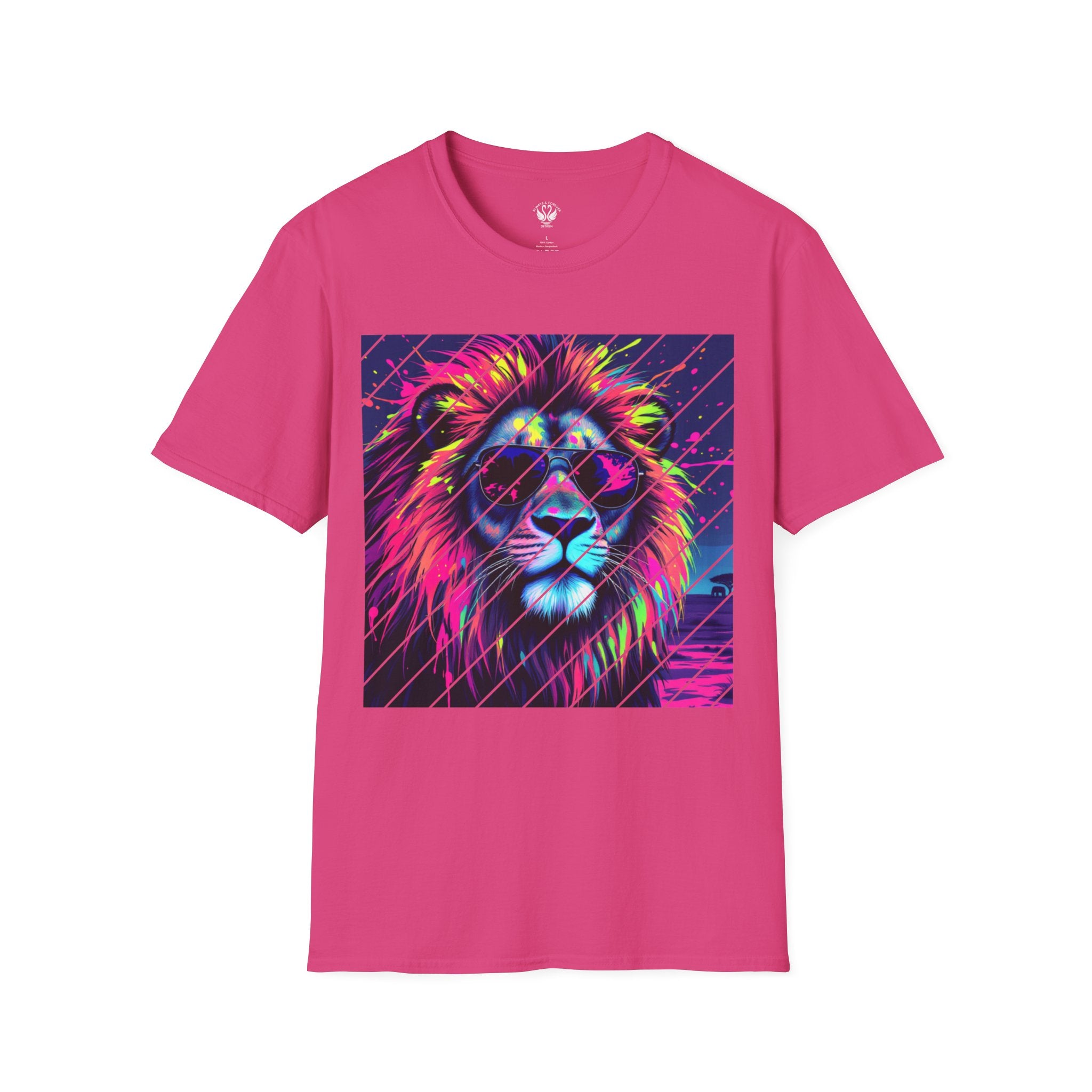 Vibrant Lion Graphic T-Shirt, Colorful Unisex Tee, Gift for Animal Lovers, Trendy Casual Wear, Perfect for Birthdays and Celebrations