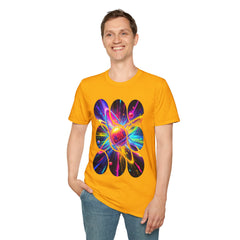 Colorful Atom Graphic T-Shirt, Unisex Casual Tee, Astronaut Art, Space Lover Gift, Festival Wear, Cosmic Vibes