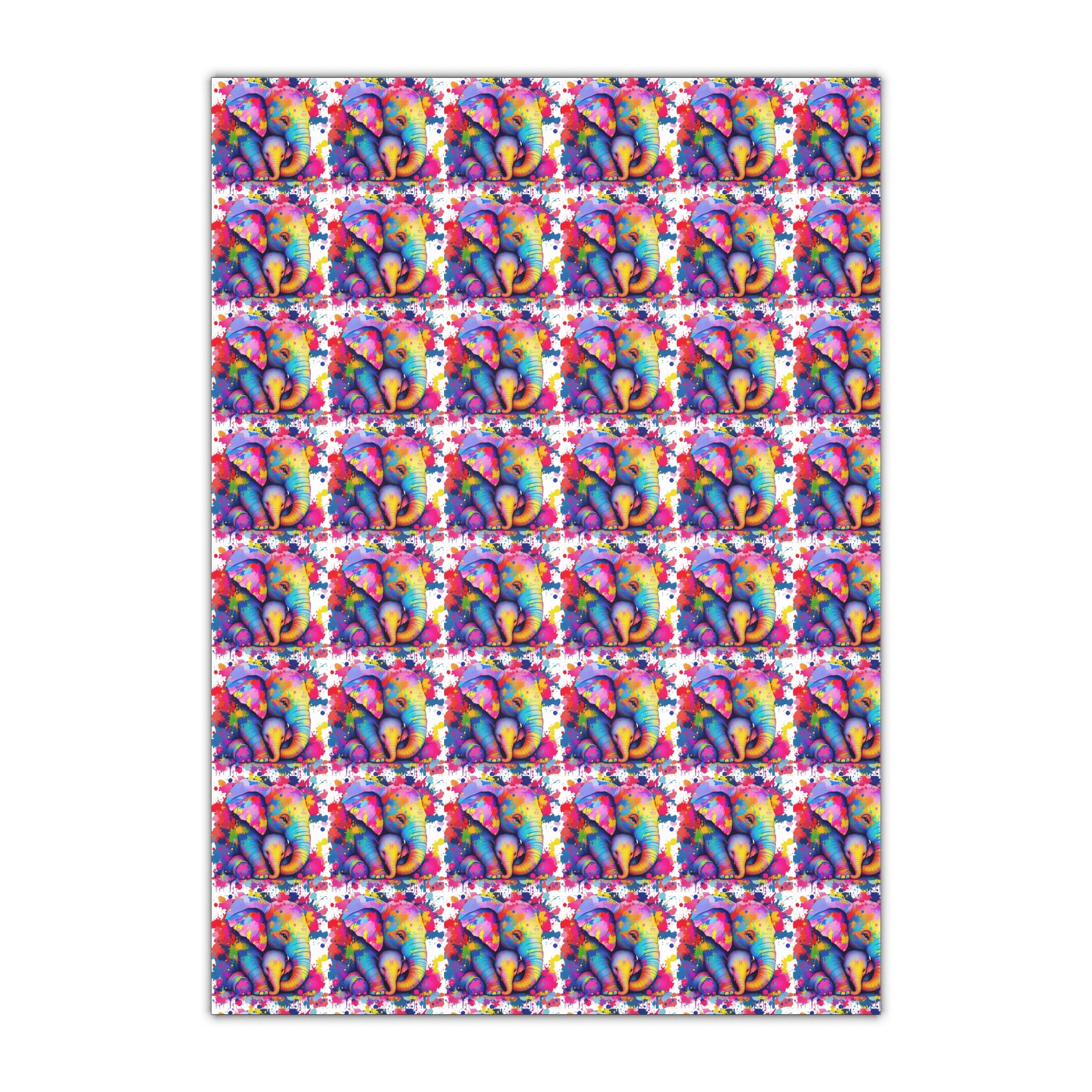 Colorful Elephant Gift Wrapping Paper Sheets - Eco-Friendly, Fun, Vibrant Designs for Parties, Holidays, Birthdays, Celebrations