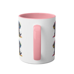 Colorful Puppy Two-Tone Coffee Mug | Cute Dog Lover Gift | Pet-Themed Kitchenware | Birthday Mug | Vibrant Print