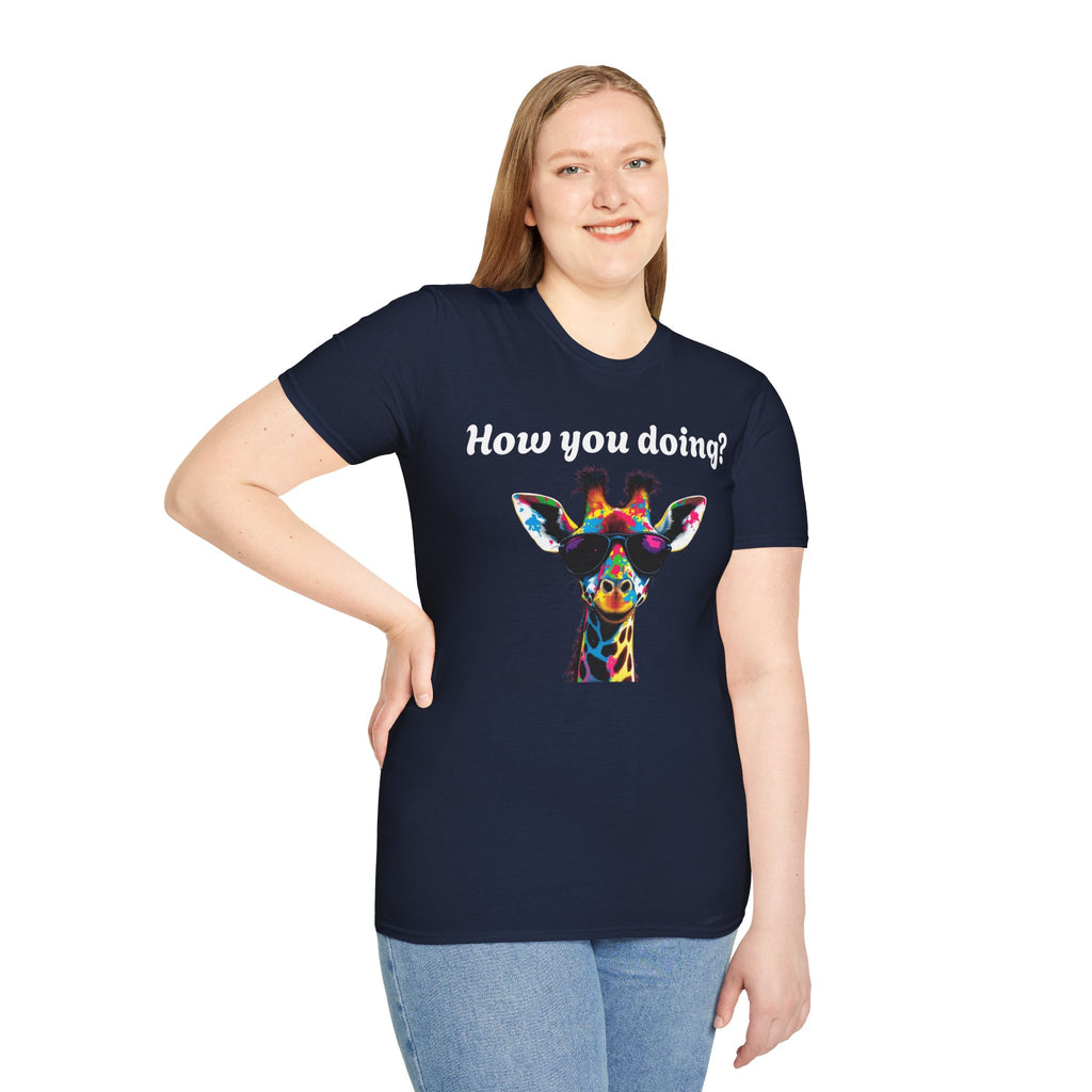 Colorful Giraffe T-Shirt: Fun Animal Tee, Gift for Animal Lovers, Quirky Statement Shirt, Cute Graphic Tee, Unique Birthday Present