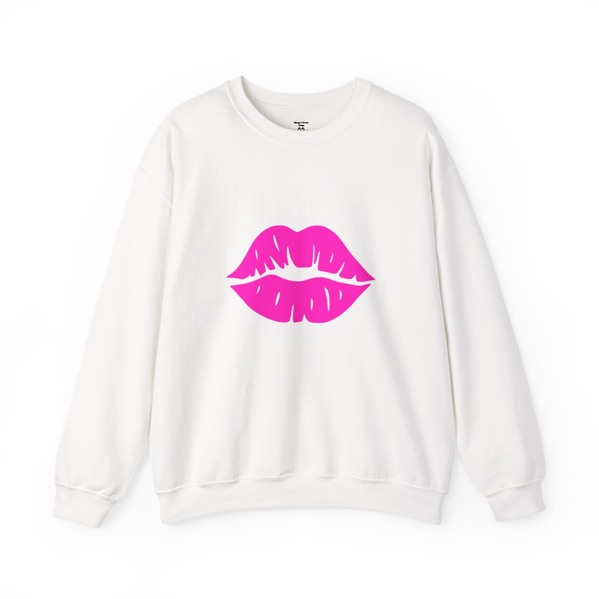 Kiss Mark Crewneck Sweatshirt - Cute Fashion for Her, Cozy Gift Idea, Valentine's Day, Overall Style, Relaxed Fit