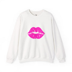 Kiss Mark Crewneck Sweatshirt - Cute Fashion for Her, Cozy Gift Idea, Valentine's Day, Overall Style, Relaxed Fit