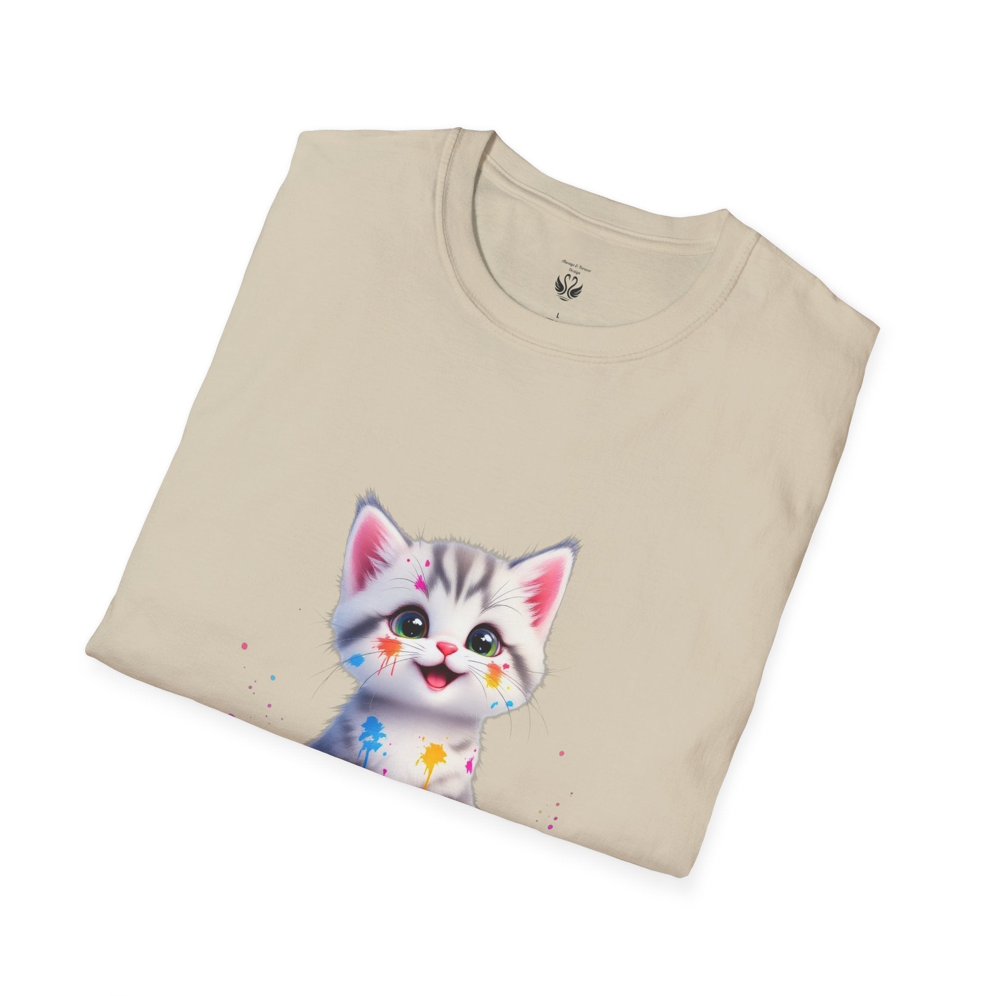 Cute Kitten Unisex Softstyle T-Shirt | Adorable Cat Tee for Animal Lovers, Gift for Birthdays, Pet Lovers, Fun Fashion, Everyday Wear
