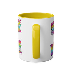 Colorful Rock & Roll Coffee Mug - 11oz Two-Tone Mug for Music Lovers