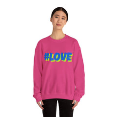 #Love Unisex Heavy Blend™ Crewneck Sweatshirt - Cozy Gift for Friends, Valentine's Day, Casual Wear, Gift for Her, Everyday Comfort