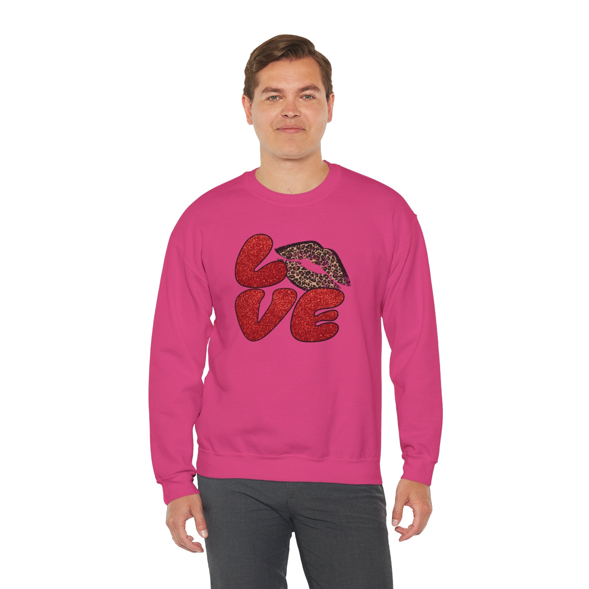 Love Graphic Sweatshirt, Cozy Crewneck for Couples, Valentine's Day Gift, Trendy Casual Wear, Fashionable Lounge Top