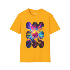 Colorful Atom Graphic T-Shirt, Unisex Casual Tee, Astronaut Art, Space Lover Gift, Festival Wear, Cosmic Vibes