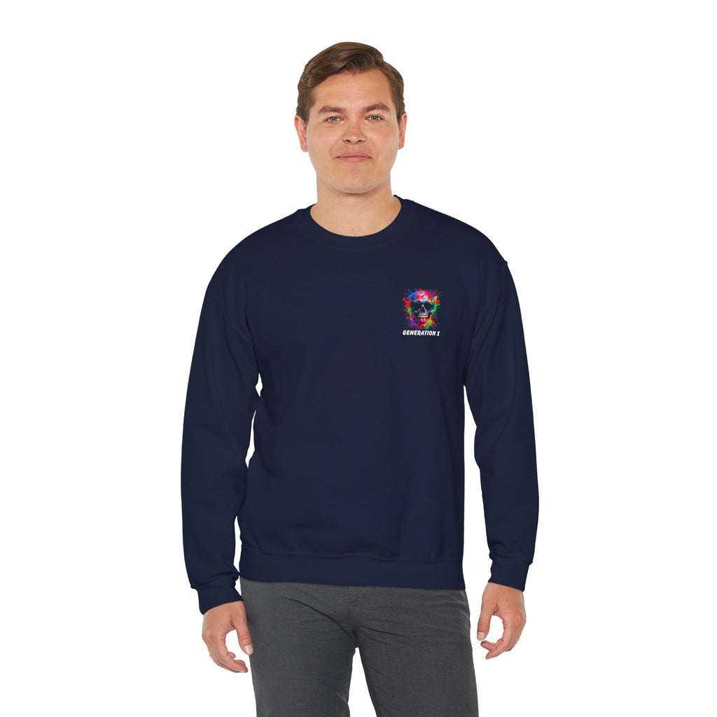 Vibrant Skull Sweatshirt - Unisex Crewneck, Colorful Graphic, Perfect for Casual Wear, Gifts for Friends, Halloween & Parties