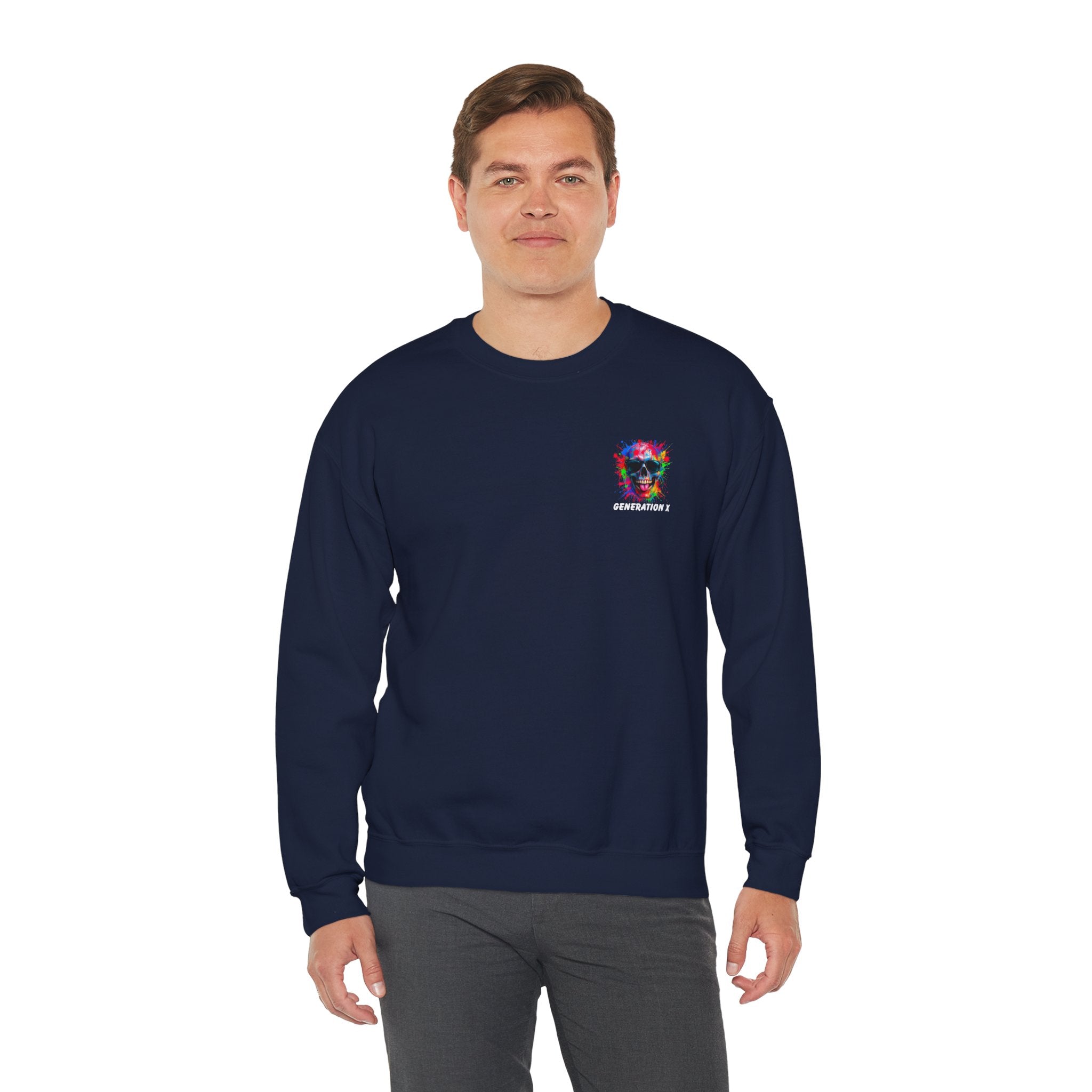 Vibrant Skull Sweatshirt - Unisex Crewneck, Colorful Graphic, Perfect for Casual Wear, Gifts for Friends, Halloween & Parties