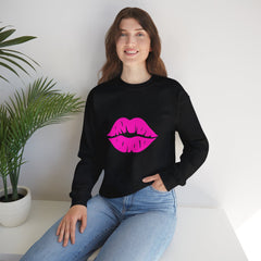 Kiss Mark Crewneck Sweatshirt - Cute Fashion for Her, Cozy Gift Idea, Valentine's Day, Overall Style, Relaxed Fit