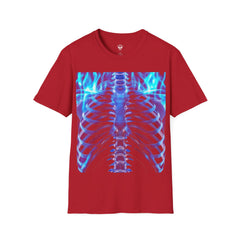 Iridescent Skeleton Tee - Unisex Softstyle T-Shirt, Graphic Tee, Trendy Wear, Halloween Costume, Edgy Fashion, Unique Gift