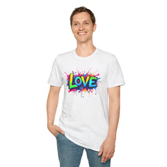 Colorful Love Unisex T-Shirt, Casual Wear, Gift for Him/Her, Valentine's Day, Family Reunion, Streetwear