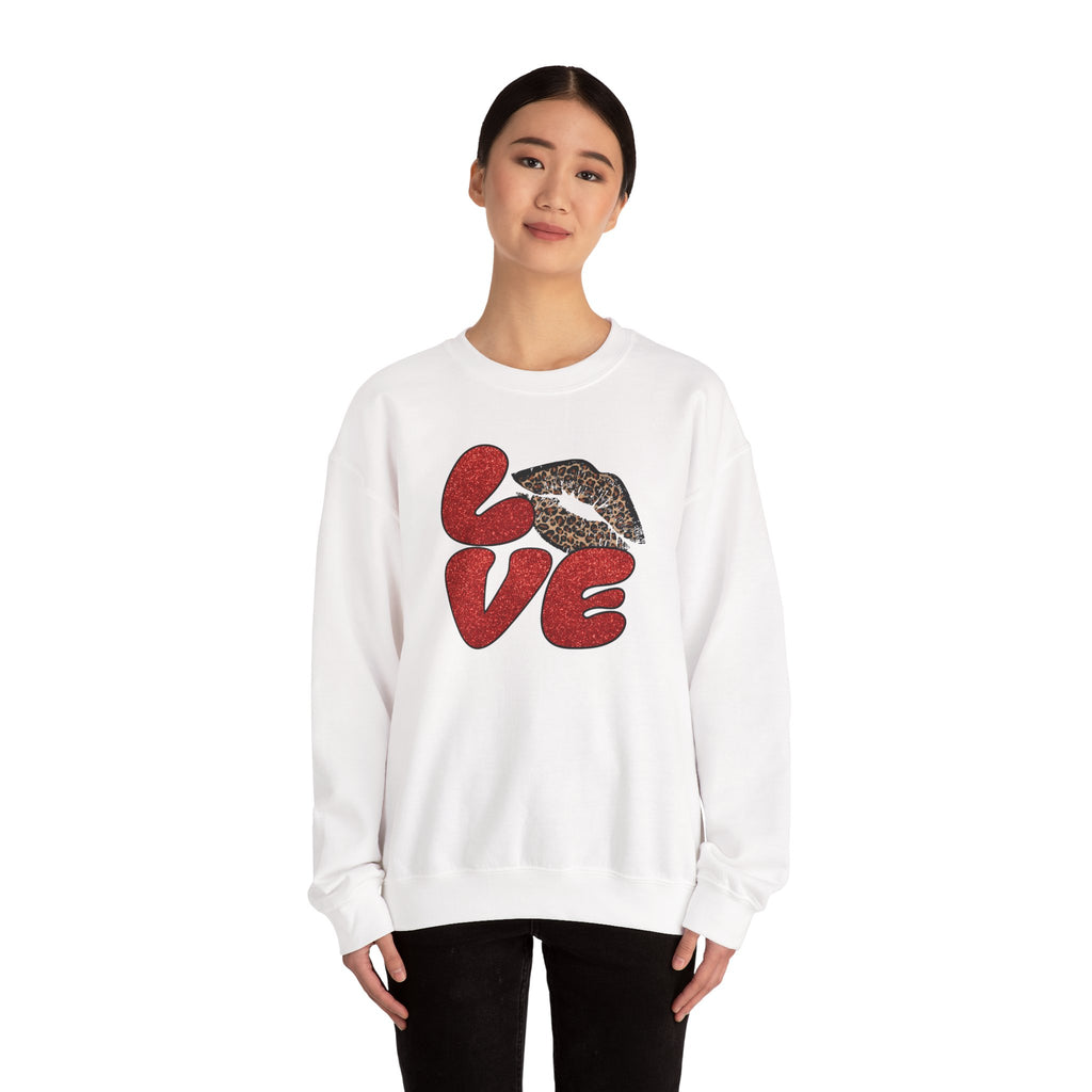 Love Graphic Sweatshirt, Cozy Crewneck for Couples, Valentine's Day Gift, Trendy Casual Wear, Fashionable Lounge Top