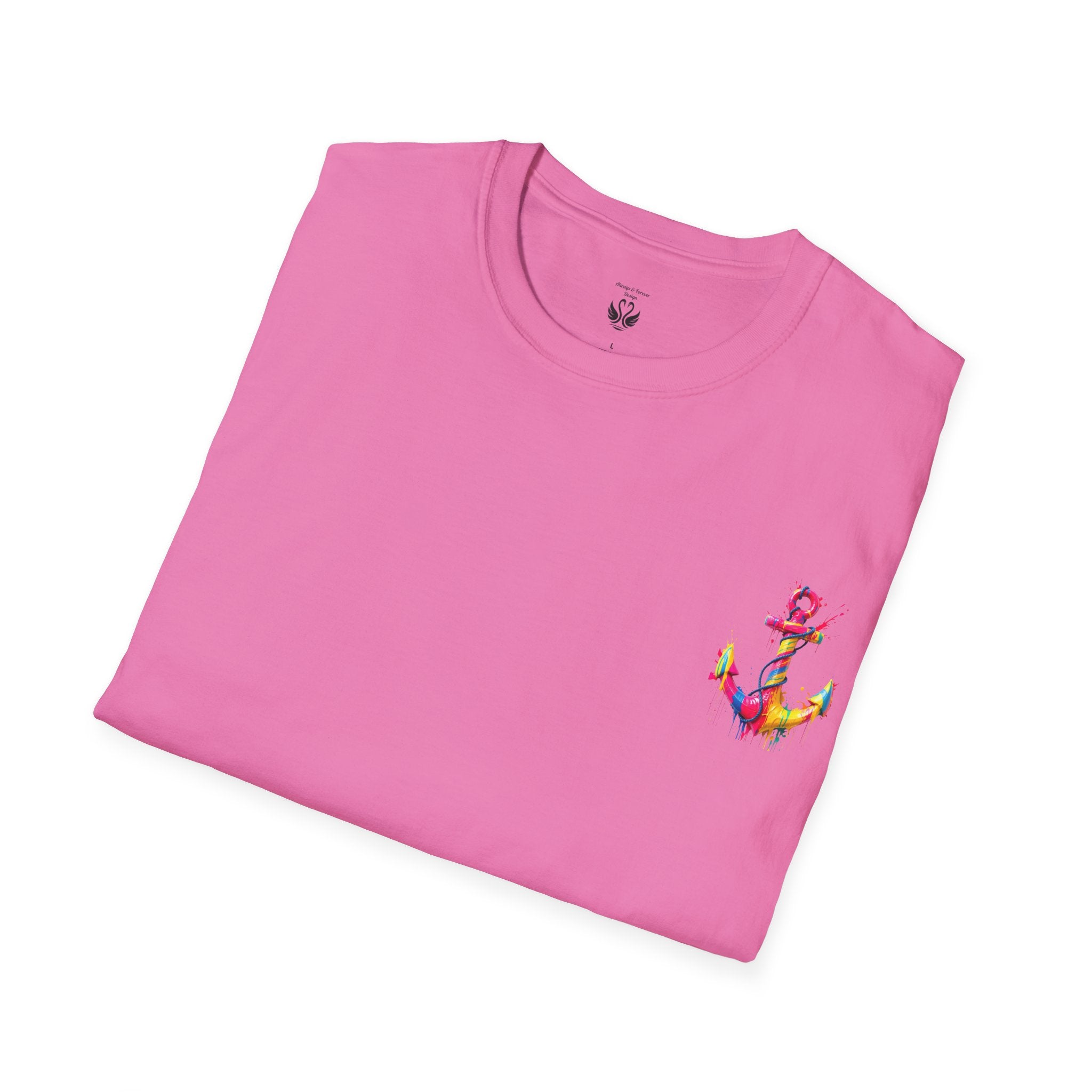 Colorful Anchor Design Unisex T-Shirt, Casual Tee, Nautical Gift, Beachwear, Summer Fashion, Gift for Sailors