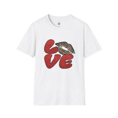 Leopard Love Graphic T-Shirt, Cute Valentine's Day Shirt, Casual Love Tee, Unisex Softstyle Top, Trendy Gift for Her