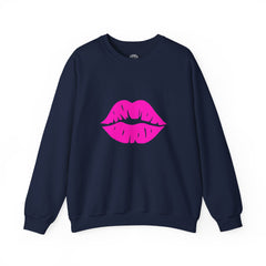 Kiss Mark Crewneck Sweatshirt - Cute Fashion for Her, Cozy Gift Idea, Valentine's Day, Overall Style, Relaxed Fit