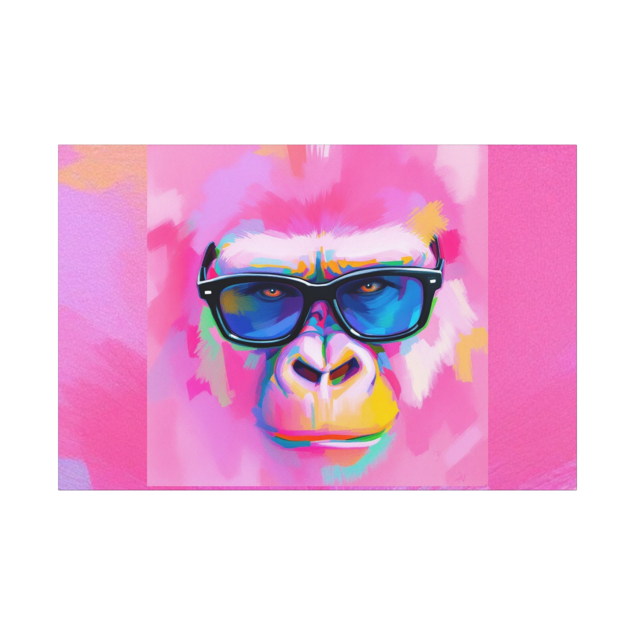 Colorful Gorilla Canvas Art, Modern Wall Decor for Animal Lovers, Quirky Home Decoration, Bright Artwork for Bold Spaces