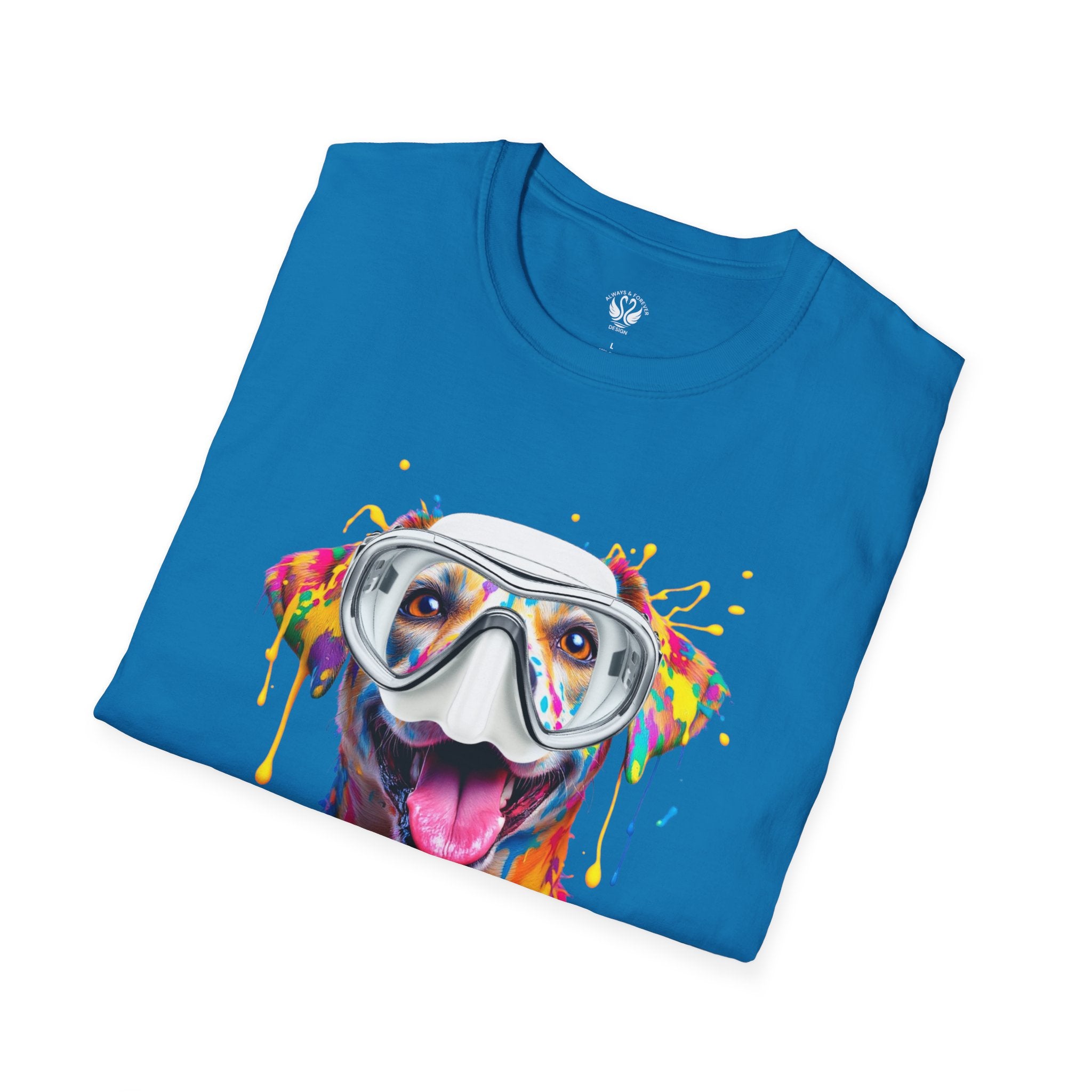 Vibrant Dog Art Unisex T-Shirt – Cute Pet Lover Gift, Animal Artwork Tee, Colorful Dog Graphic Top, Unique Gift for Dog Owners