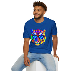 Colorful Tiger Graphic T-Shirt, Fun Apparel, Gift for Animal Lovers, Casual Wear, Summer Fashion, Festival Outfit