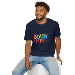 Beach Life Unisex Softstyle T-Shirt, Summer Vibes, Casual Wear, Beach Vacation, Gift for Beach Lovers
